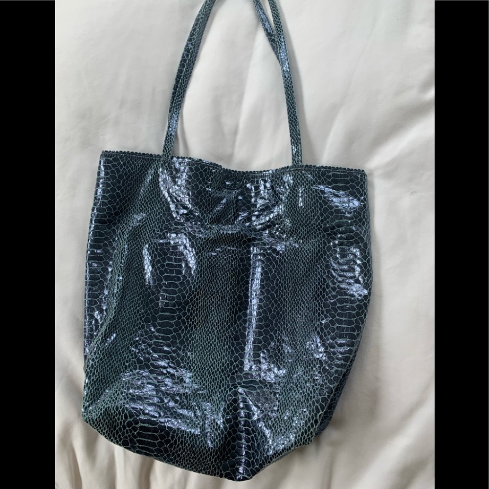 Carlos Falchi blue tote bag